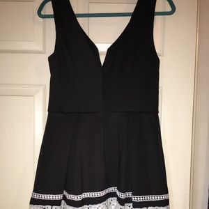 Classic Little Black Dress with White derailing